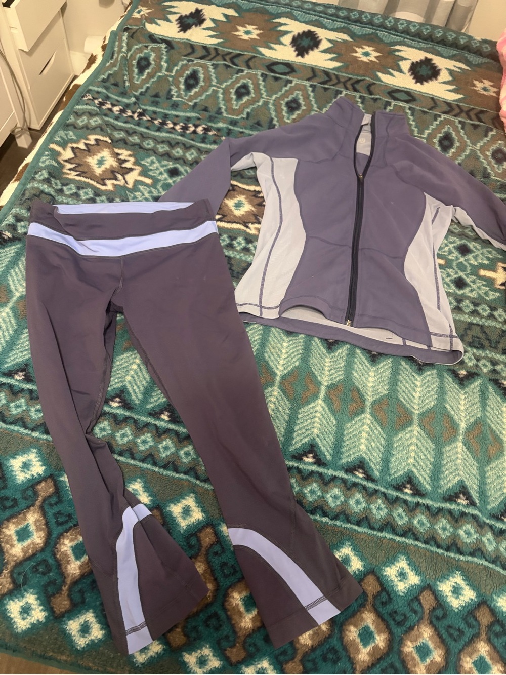 Women’s Purple Two-Piece Activewear Set - Jacket & Flared Leg Pants